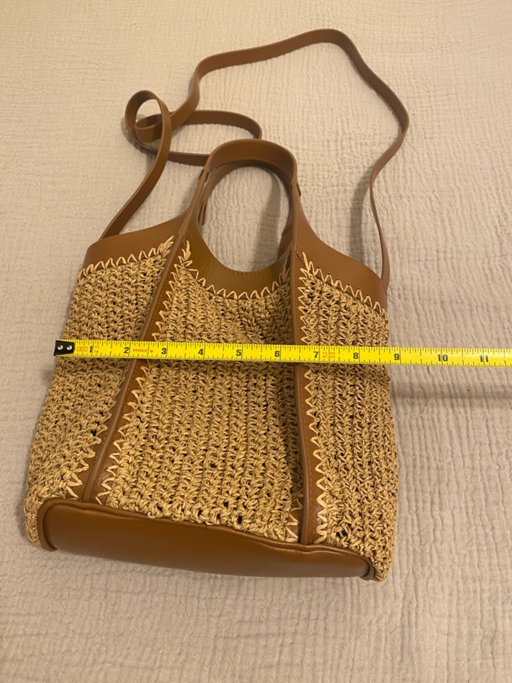 BODEN Woven Straw and Leather Tote Bag in Tan - Picture 10 of 14